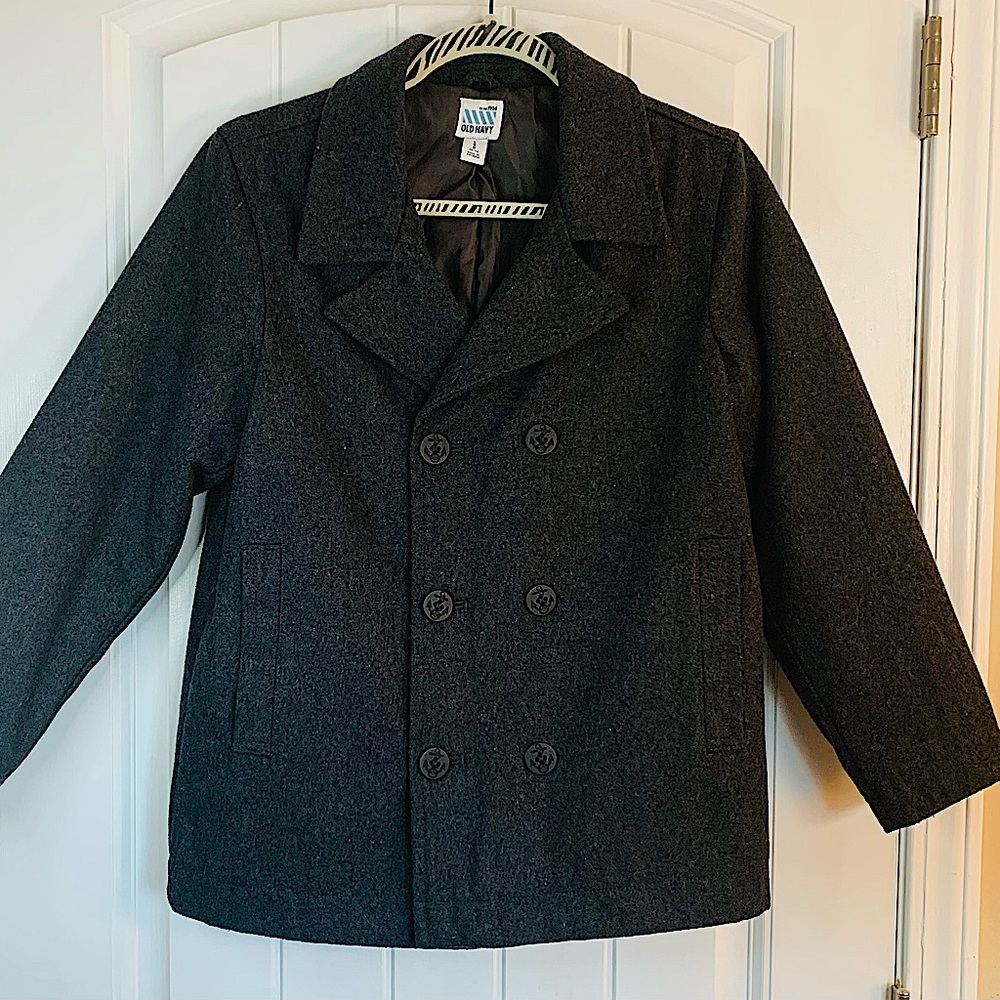 Old Navy Charcoal Grey Wool Peacoat - Picture 1 of 10